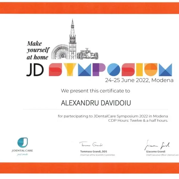 Diplomă JD Symposium 2022